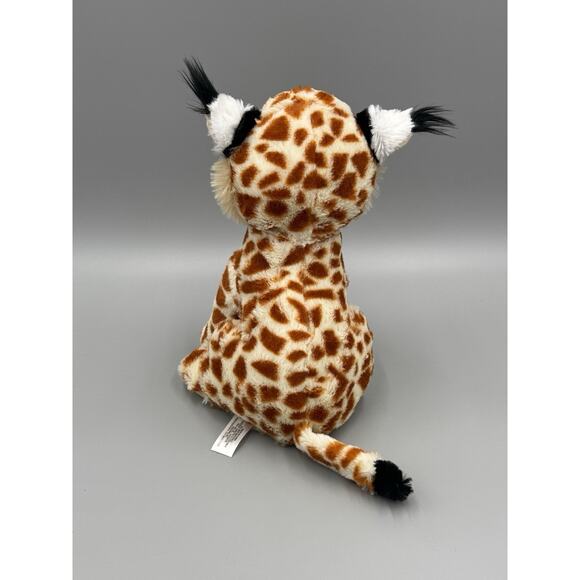 Plush Bobcat Cheetah Lynx Spotted Stuffed Animal 11” Pink Nose - Picture 5 of 8